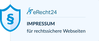 Impressum-Siegel für rechtssichere Webseiten von eRecht24 Impressum-Siegel für rechtssichere Webseiten von eRecht24